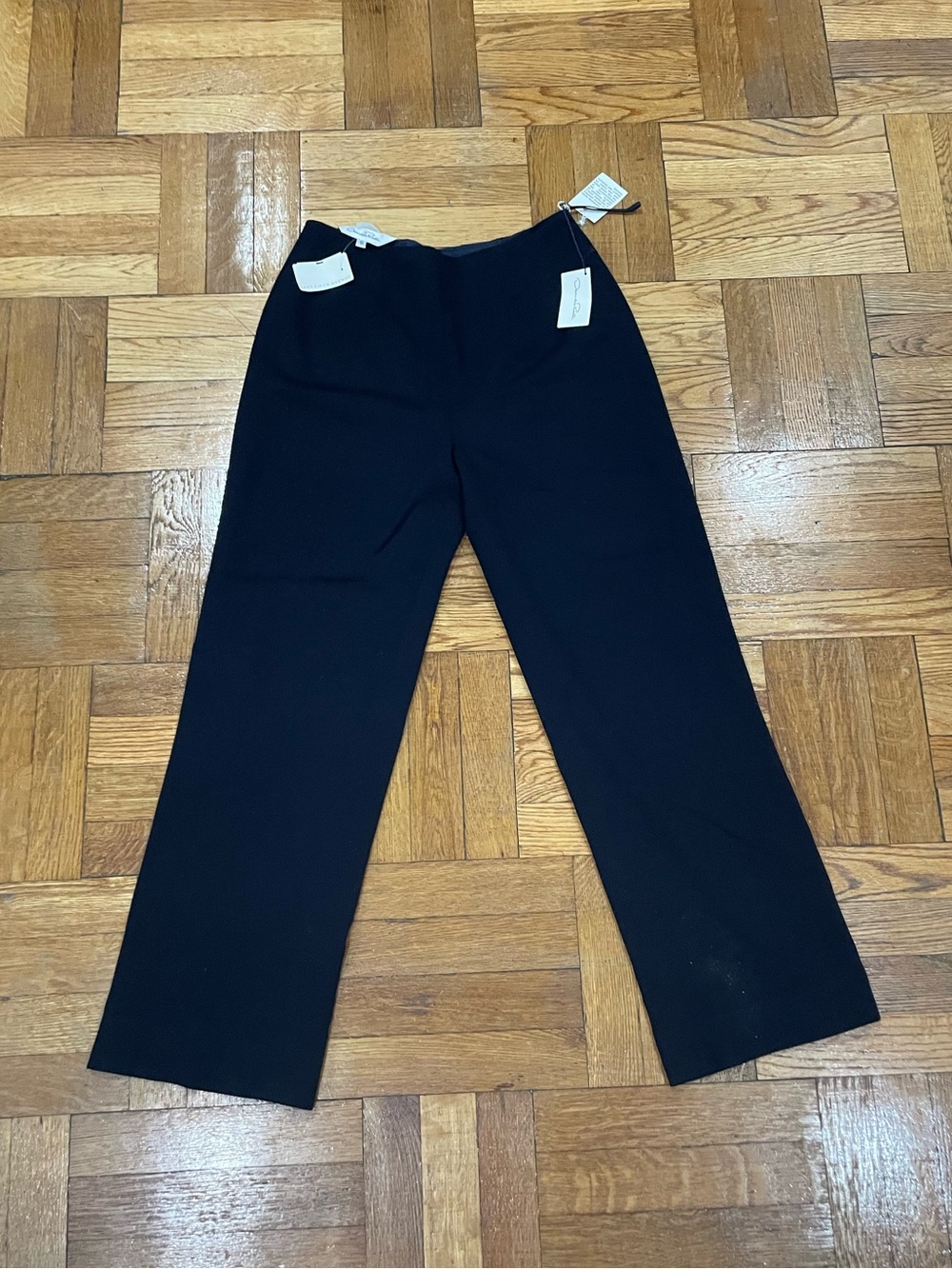 Oscar de la Renta Navy Blue Wool Pants, Vintage, Size M----[NWT]